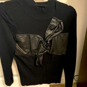 7th Ave. Design Studio New York & Co. Patent Leather black sweater